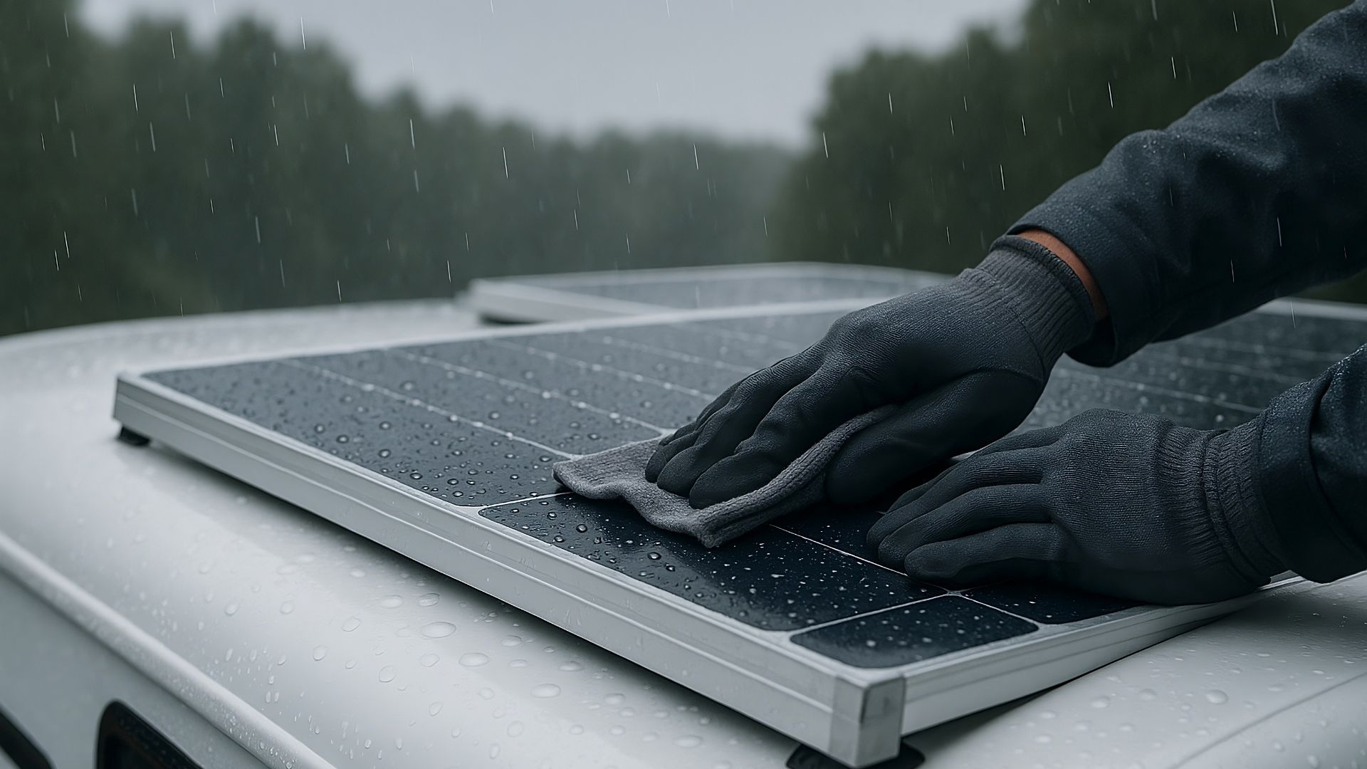 rv solar panel rain maintenance jpg