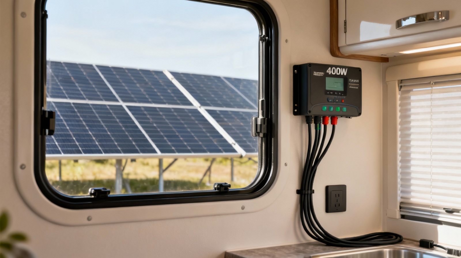 400W RV solar kit professionally installed on camper roof