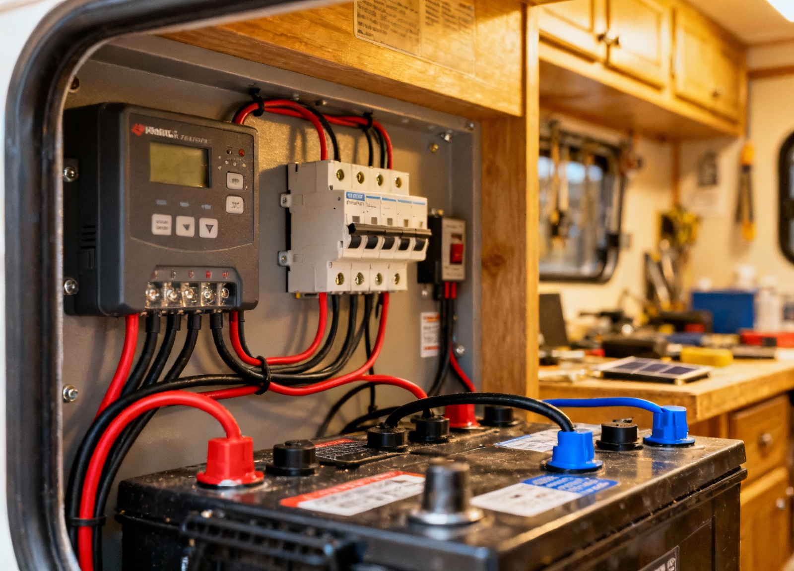Proper DC breaker installation for RV solar charge controller