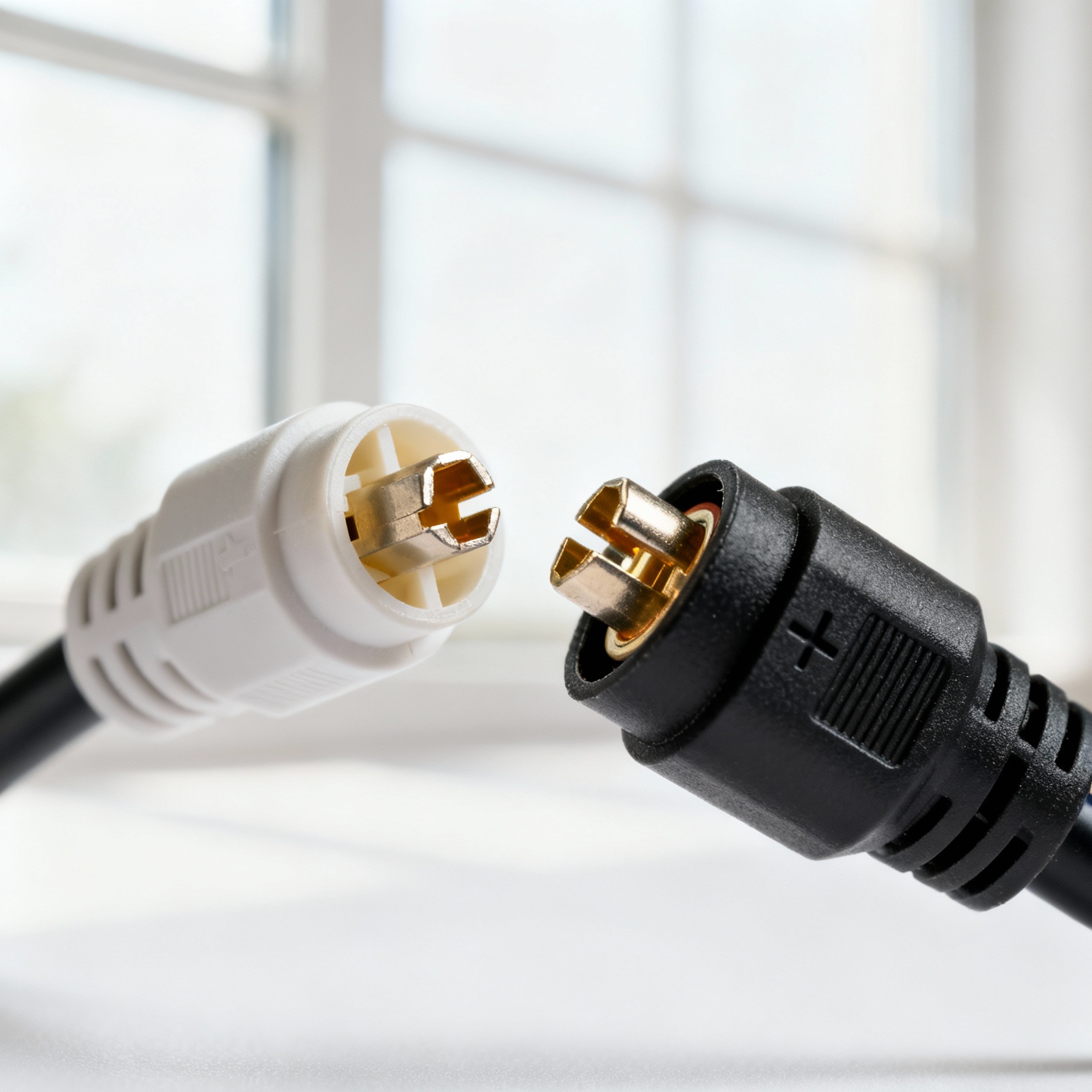 MC4 solar connector close-up for portable RV panels