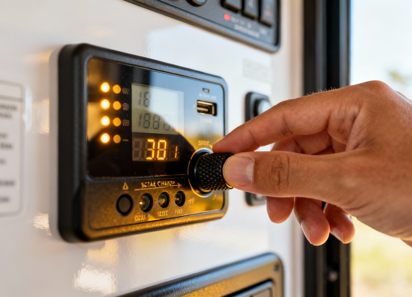 Adjusting 200W solar charge controller settings