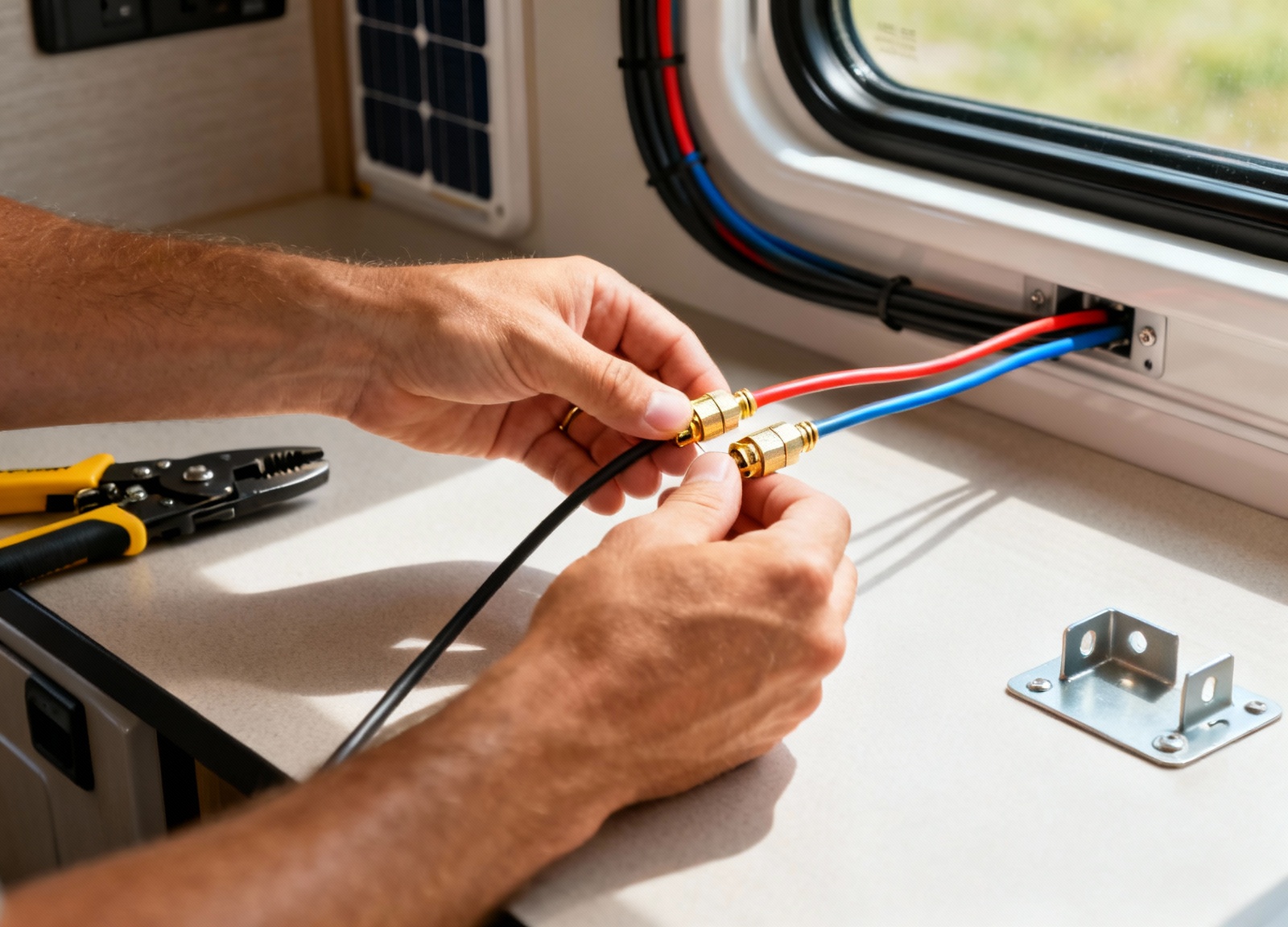 Installing MC4 connectors on RV solar kit cables