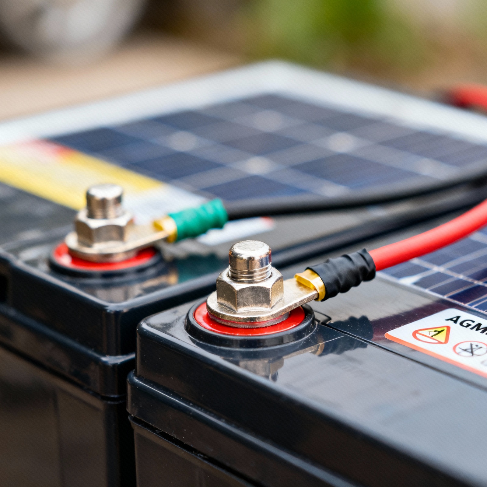 AGM battery connections for 100W solar kit