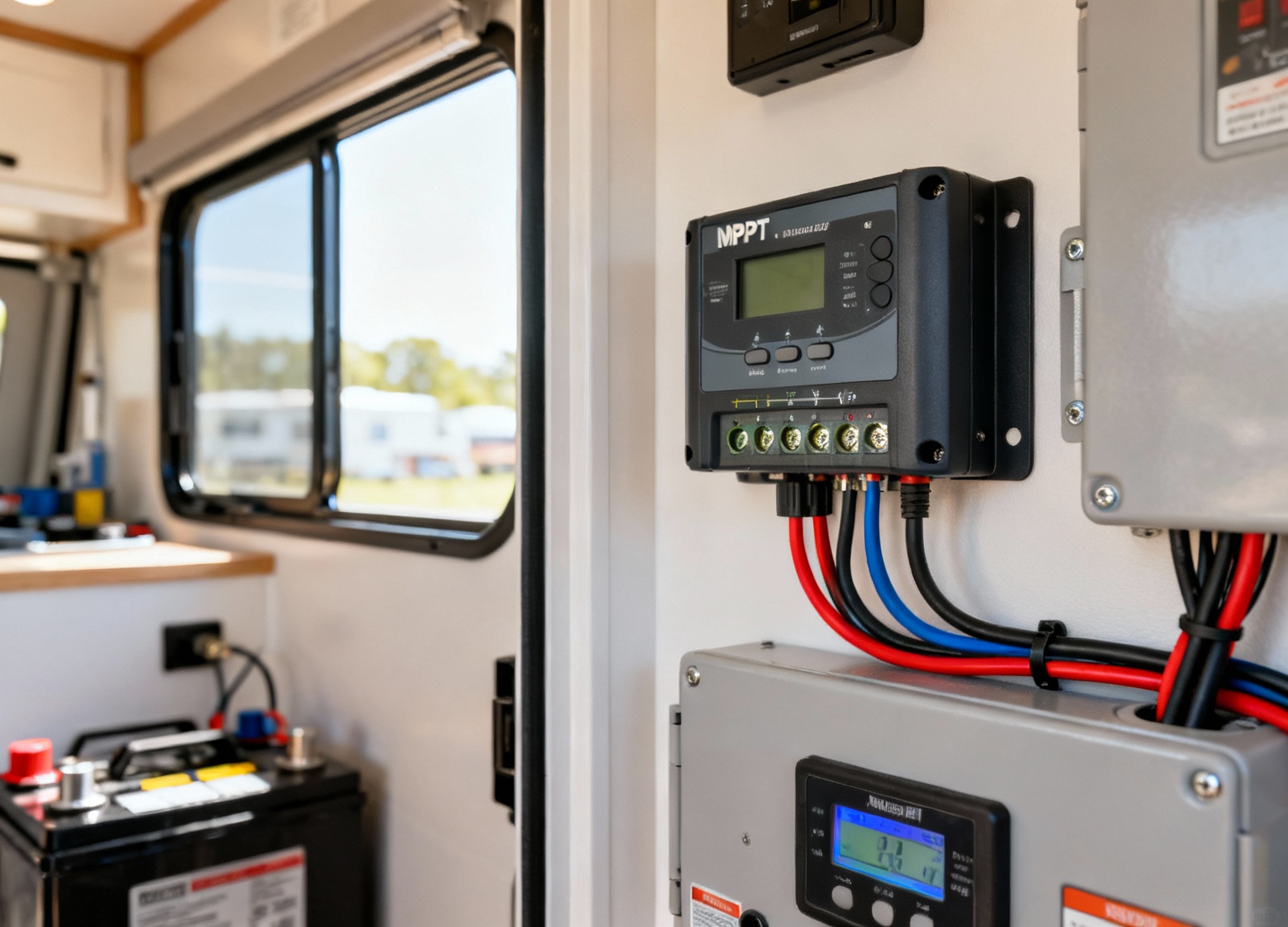 MPPT controller setup inside RV for rigid solar panels