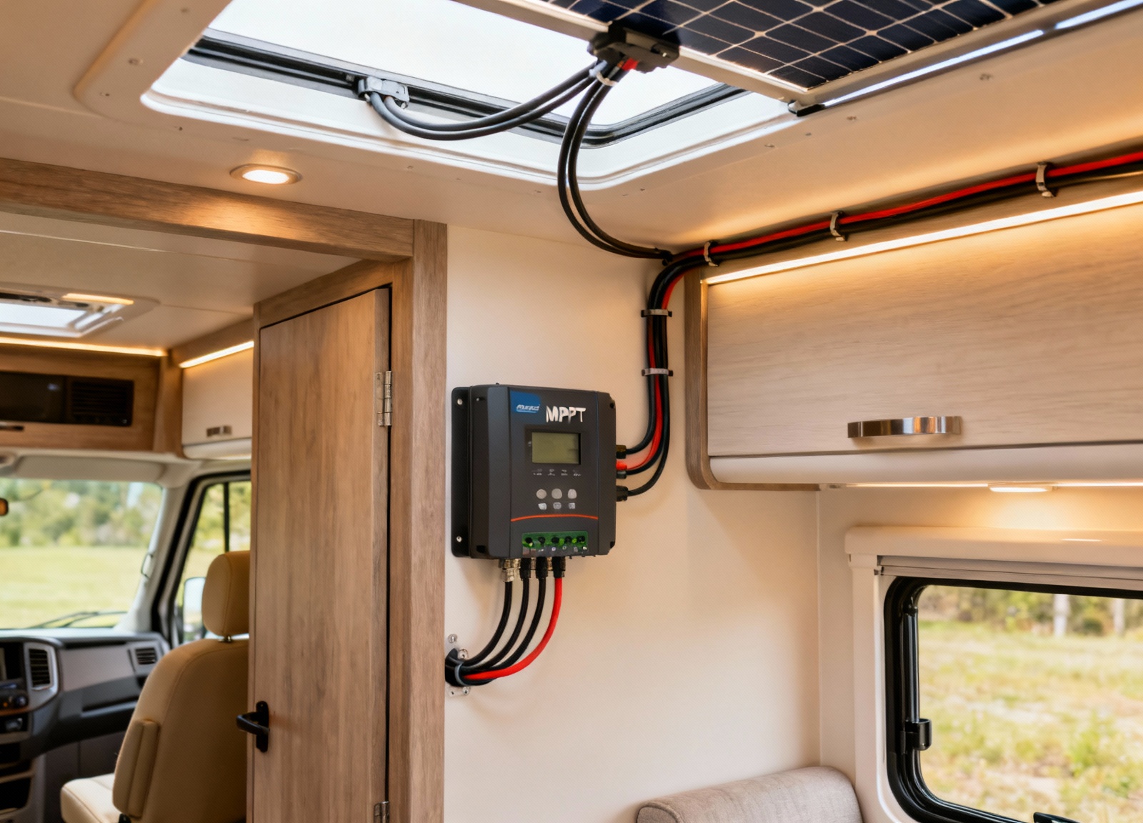 MPPT controller managing flexible RV solar panels