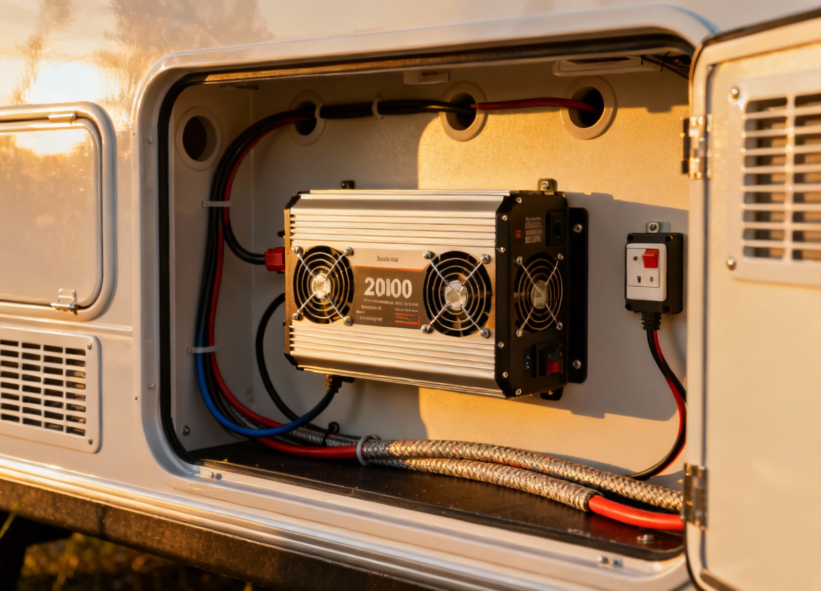 Ventilated mounting location for 2000W RV inverter