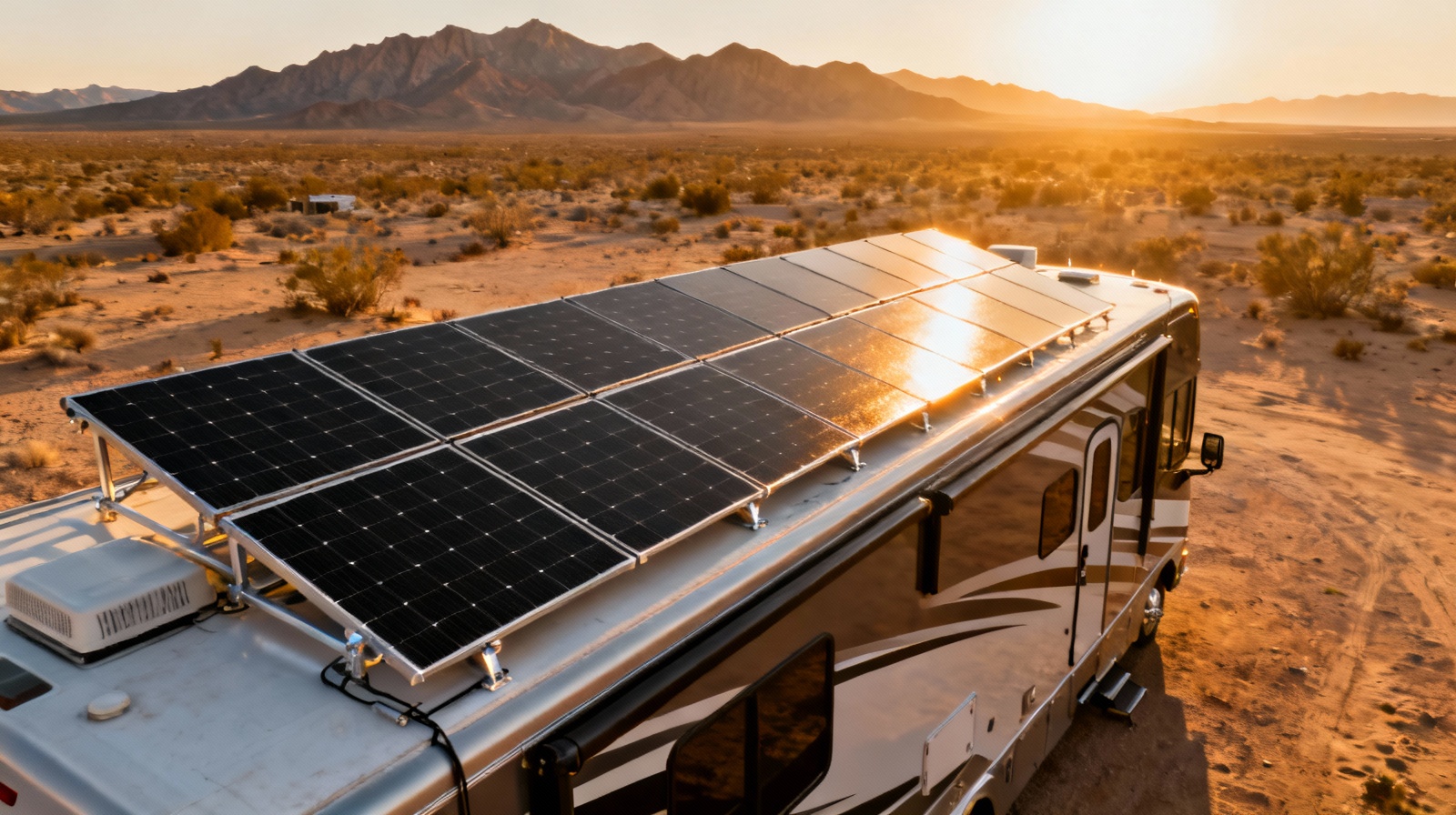 Installing rigid solar panels on RV roof with proper mounting
