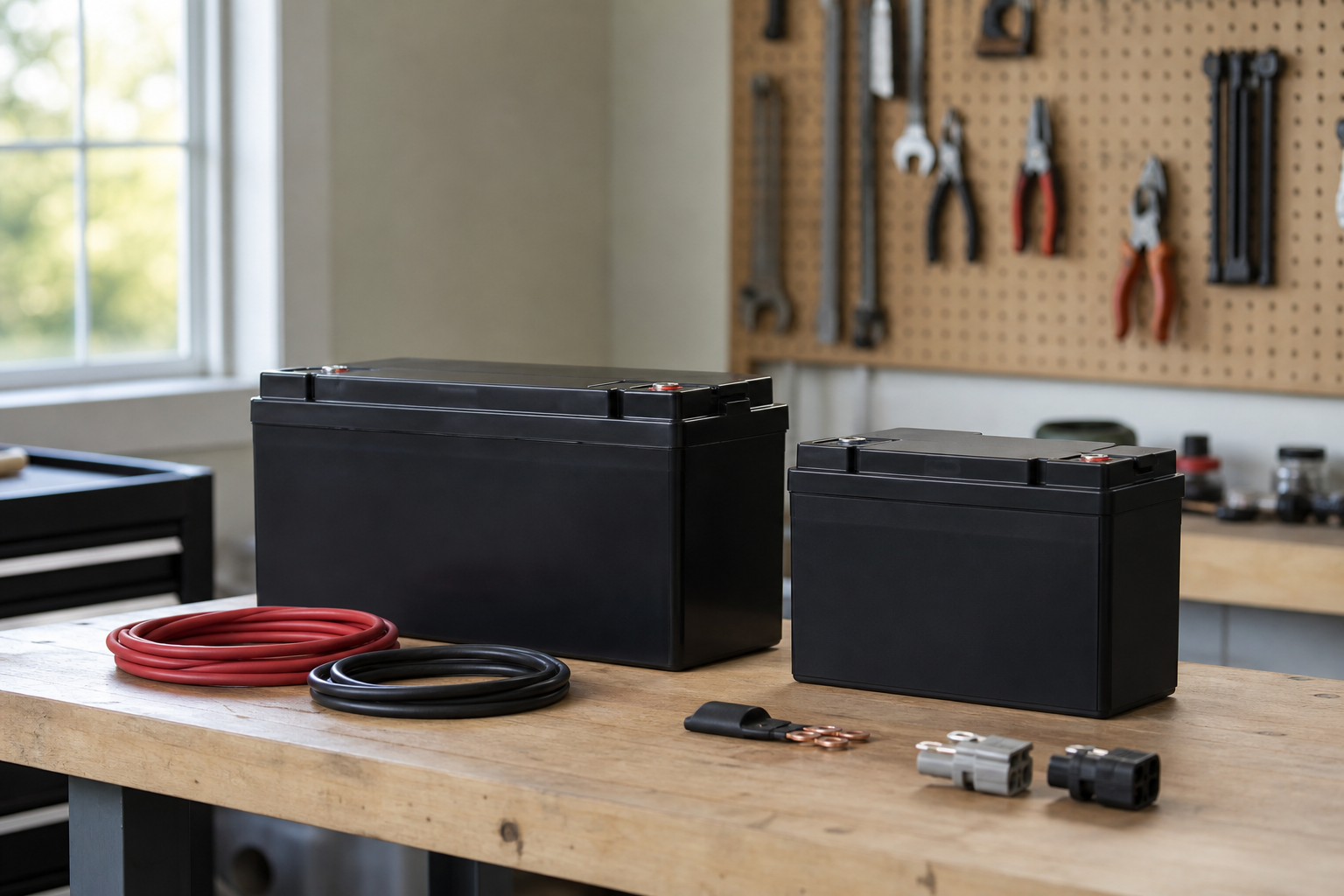 Two lithium batteries compared side by side for RV solar setups